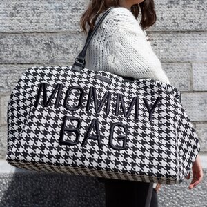 Torba Mommy Bag Czarno Biała Pepitka – Childhome