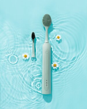 Szczoteczka soniczna z końcówką do twarzy SEYSSO Basic Color Beauty Collection Aqua Grey